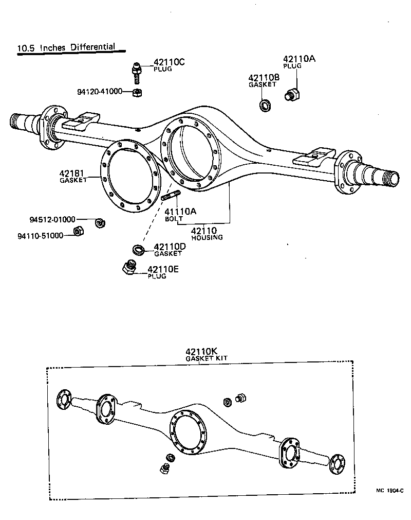 41101-36030 CARRIER SUB-ASSY, DIFFERENTIAL, REAR product image