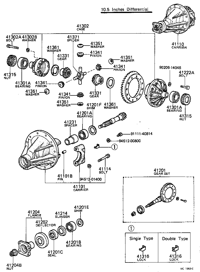 41101-36030 CARRIER SUB-ASSY, DIFFERENTIAL, REAR product image