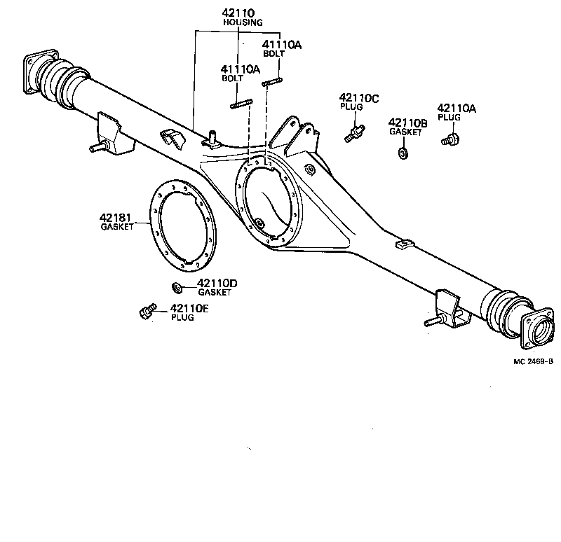 41101-40010 CARRIER SUB-ASSY, DIFFERENTIAL, REAR product image