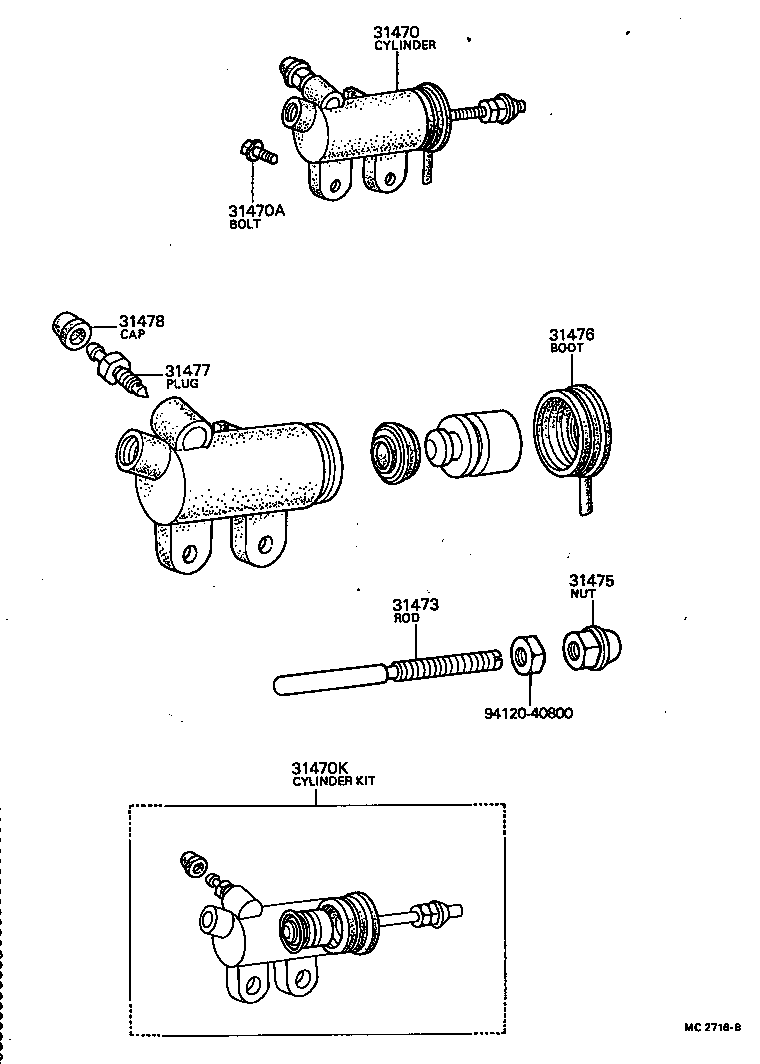 31475-30020 NUT, CLUTCH RELEASE CYLINDER PUSH ROD product image