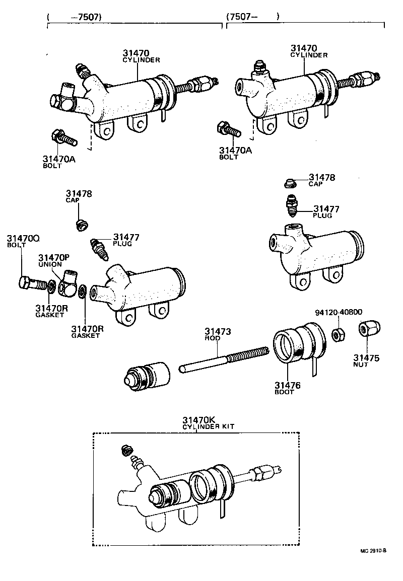 31476-20040 BOOT, CLUTCH RELEASE CYLINDER product image