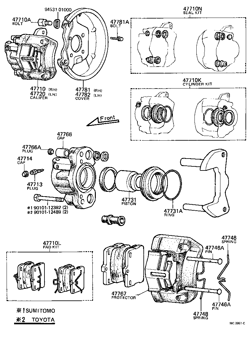 04465-12430 PAD KIT, DISC BRAKE, FRONT product image