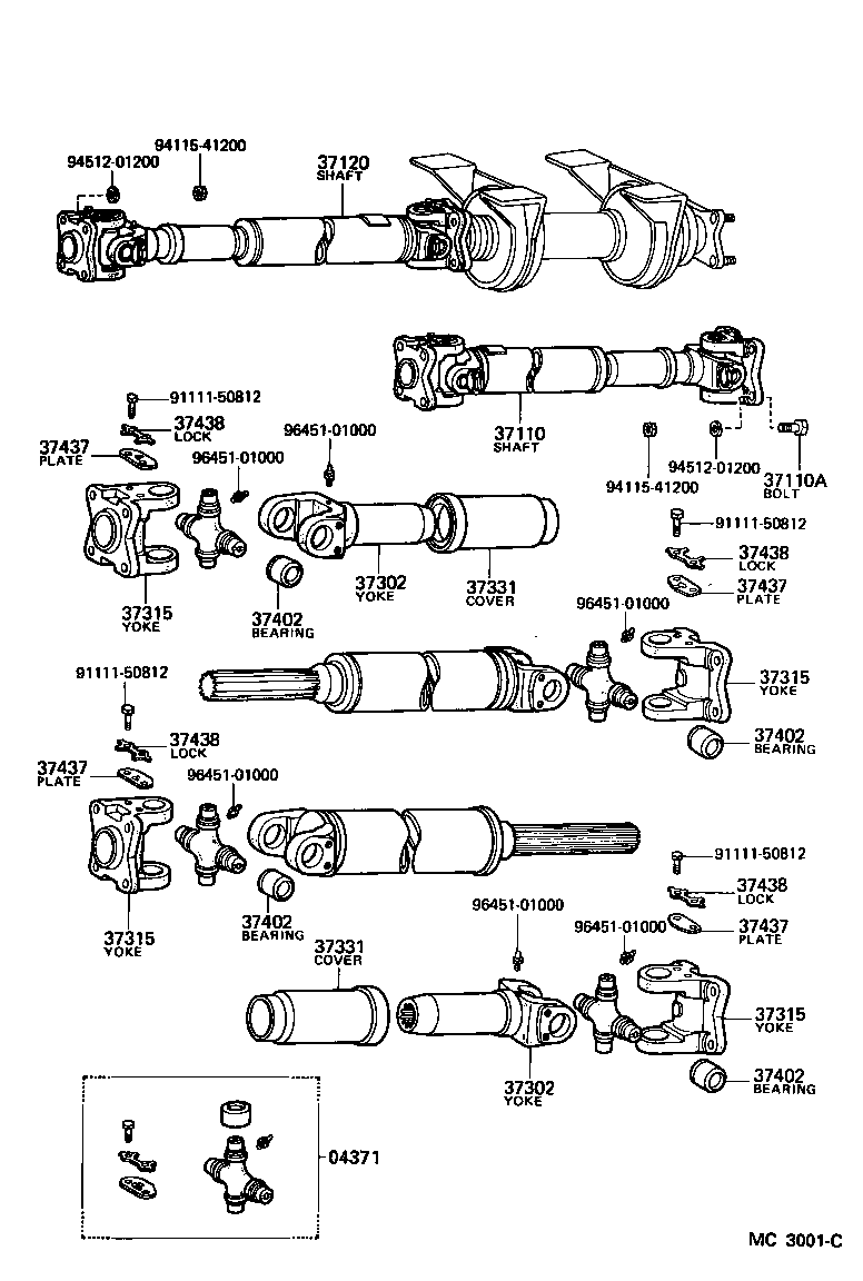 37304-55011 FLANGE SUB-ASSY, UNIVERSAL JOINT product image