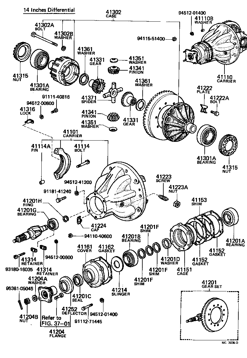 41101-89201 CARRIER SUB-ASSY, DIFFERENTIAL, REAR product image