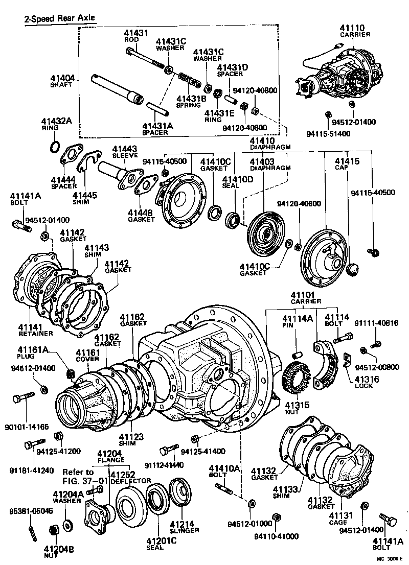 41101-89201 CARRIER SUB-ASSY, DIFFERENTIAL, REAR product image