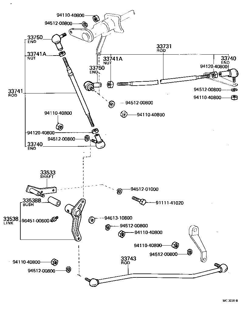 33705-60010 SHAFT, BELLCRANK (FOR COLUMN SHIFT) product image