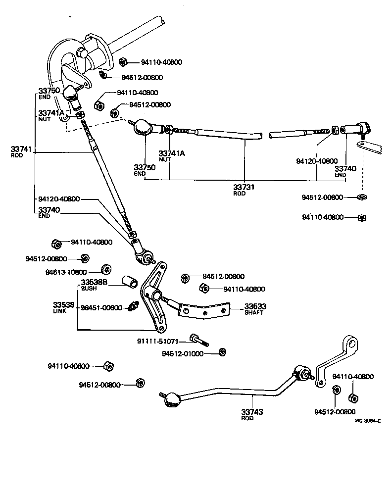 33705-60010 SHAFT, BELLCRANK (FOR COLUMN SHIFT) product image
