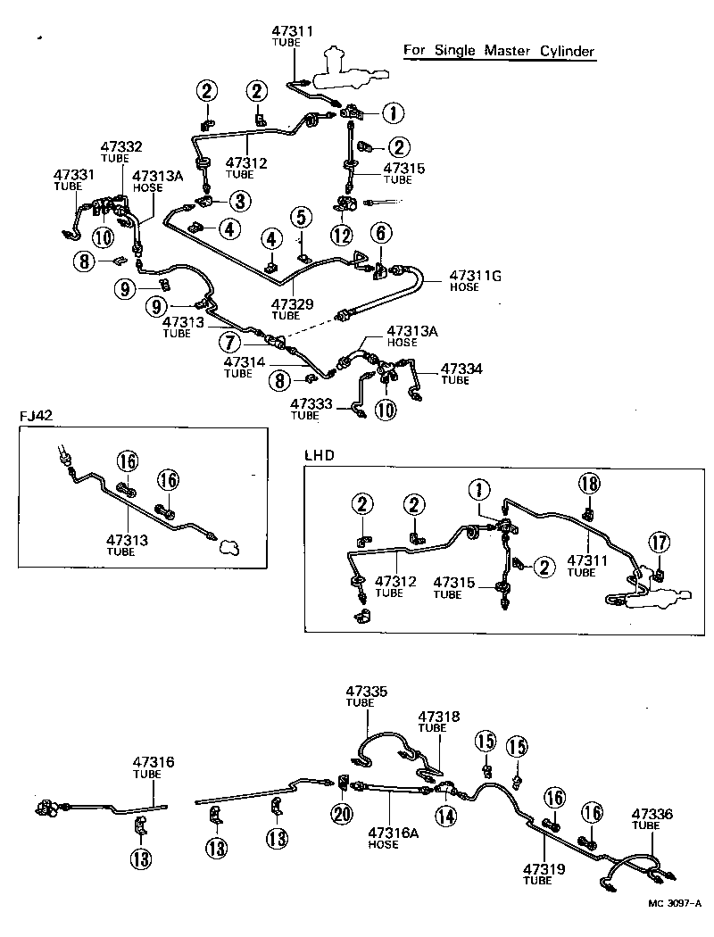 47312-60020 TUBE, FRONT BRAKE, NO.7 product image