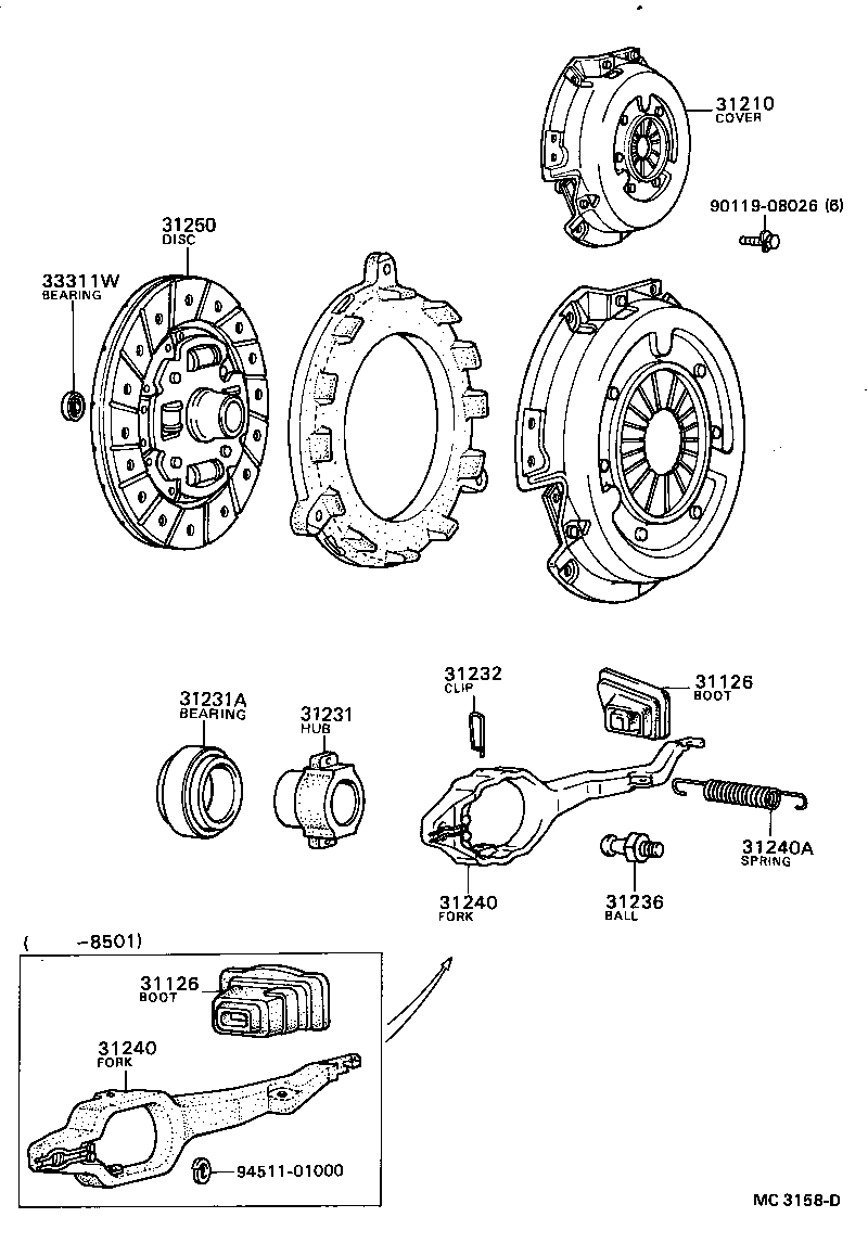 31231-12012 HUB, CLUTCH RELEASE BEARING product image