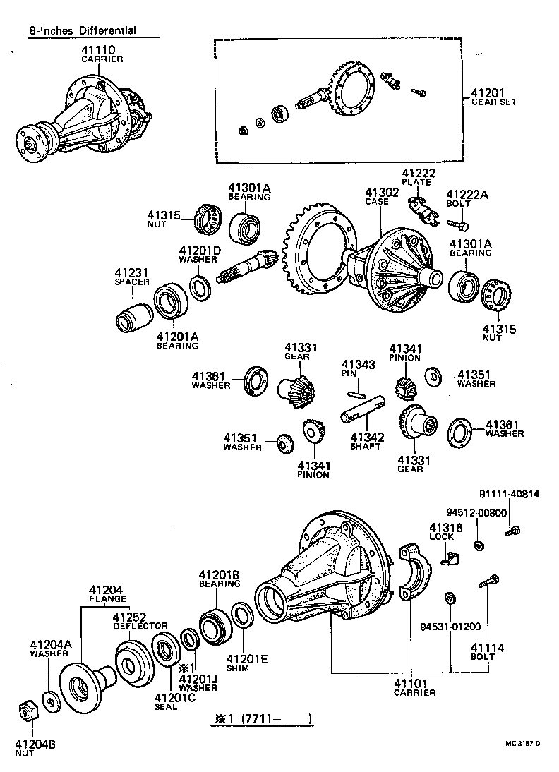 41231-39010 SPACER, REAR DIFFERENTIAL DRIVE PINION BEARING product image