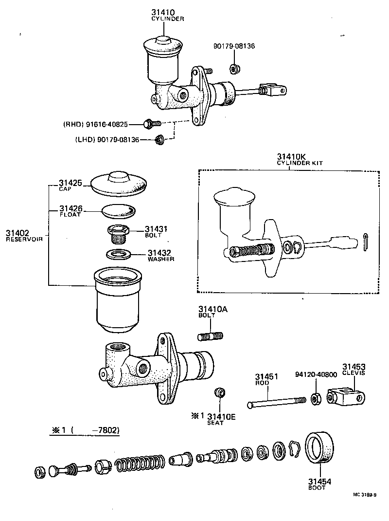 04311-20033 CYLINDER KIT, CLUTCH MASTER product image
