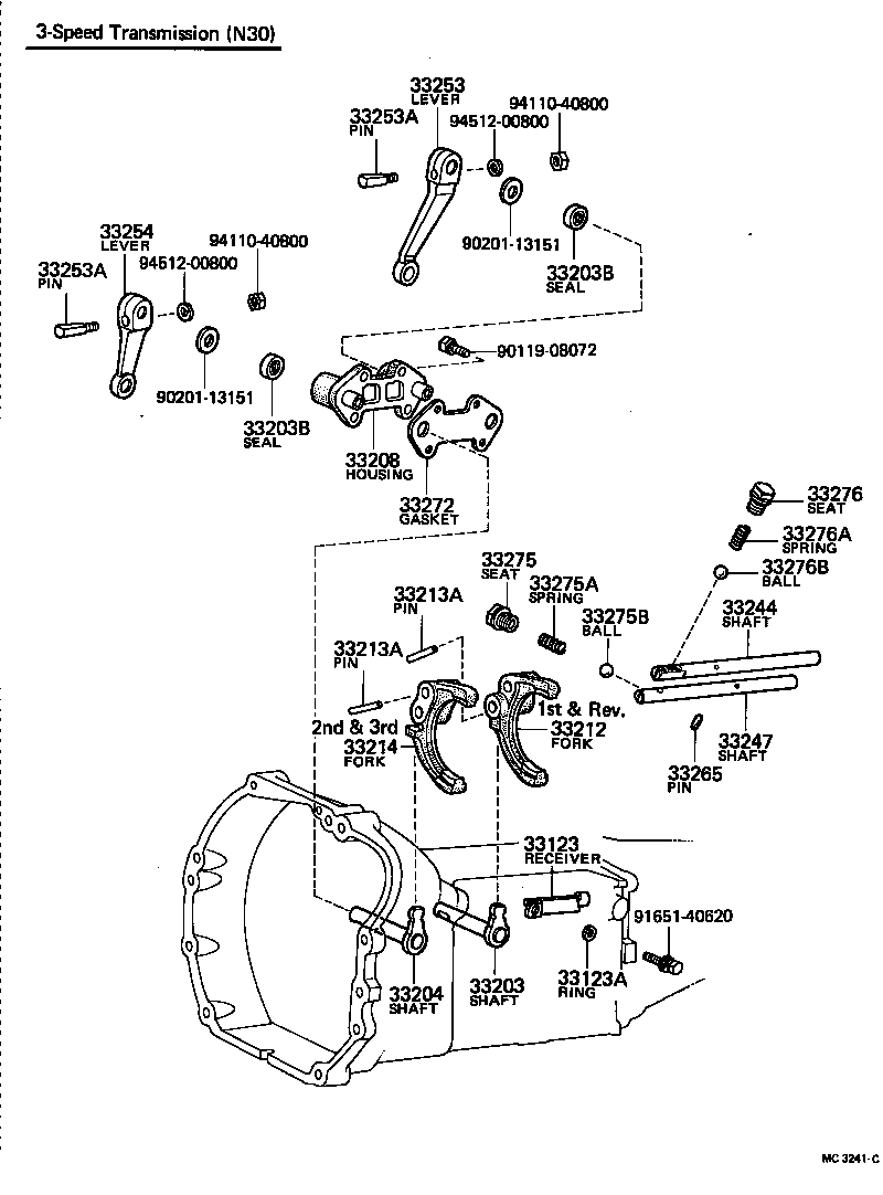 33242-31020 SHAFT, 1ST & 2ND SHIFT FORK product image