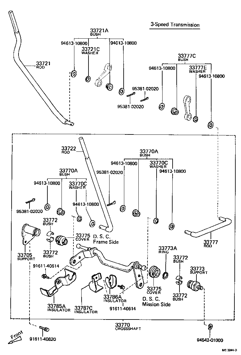 33053-30030 LEVER, CONTROL SHAFT (FOR COLUMN SHIFT) product image