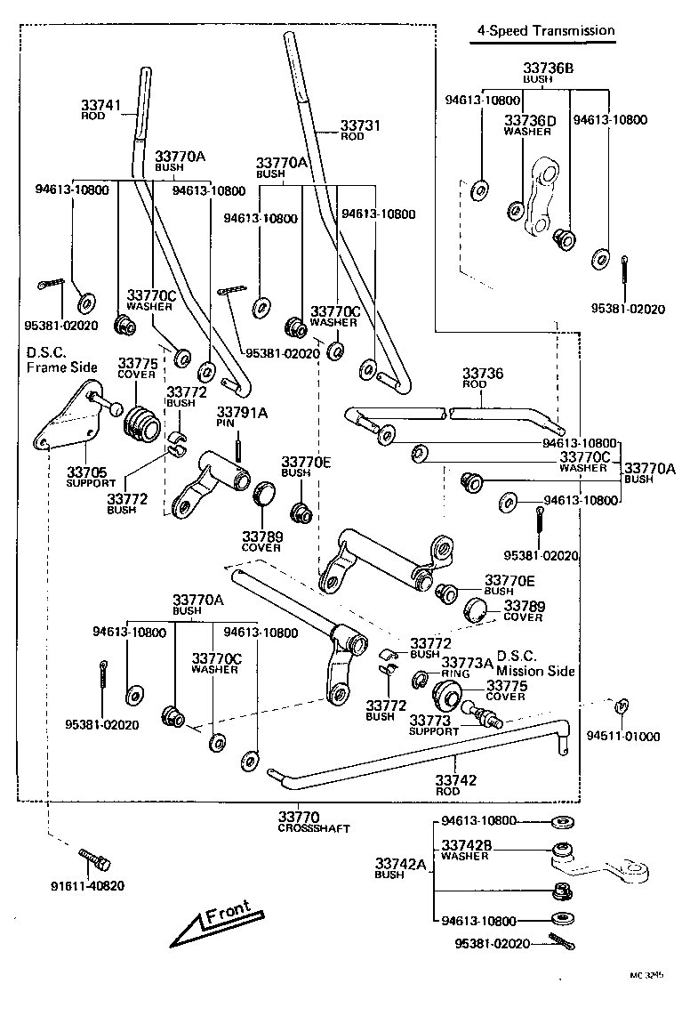 33053-30030 LEVER, CONTROL SHAFT (FOR COLUMN SHIFT) product image