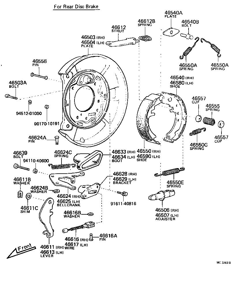 46104-30050 HANDLE ASSY, PARKING BRAKE CONTROL product image