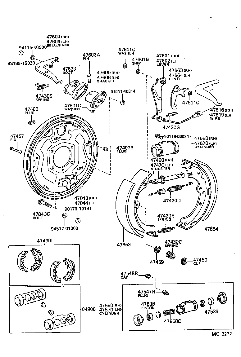 04495-30050 SHOE KIT, REAR BRAKE product image