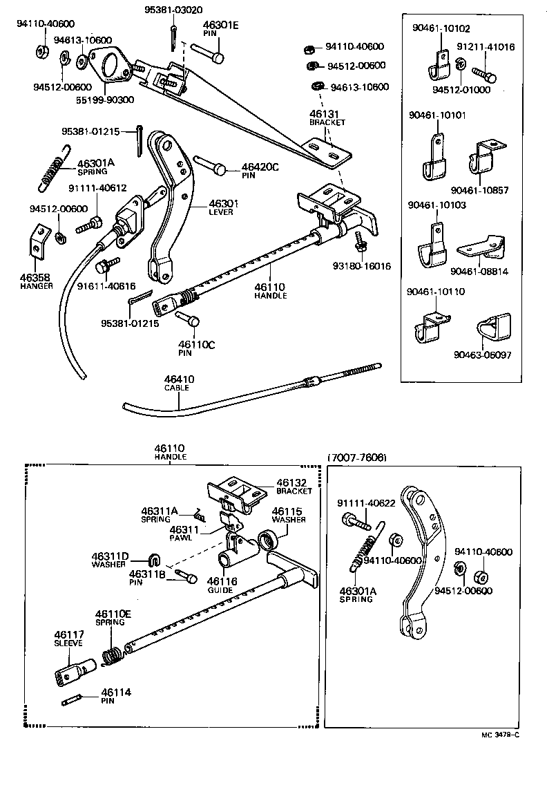 55107-90302 BRACKET SUB-ASSY, PARKING BRAKE product image