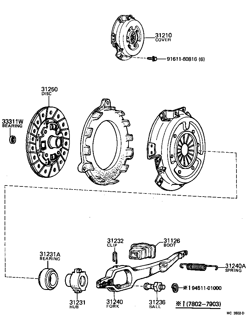 31204-10040 FORK ASSY, CLUTCH RELEASE product image