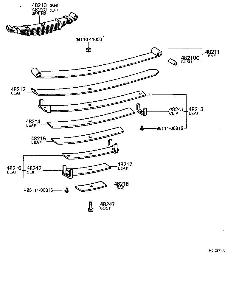 48046-36120 SEAT SUB-ASSY, SPRING U BOLT, RH product image
