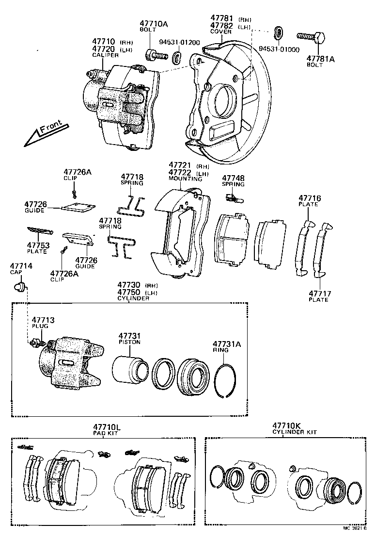 04465-12430 PAD KIT, DISC BRAKE, FRONT product image