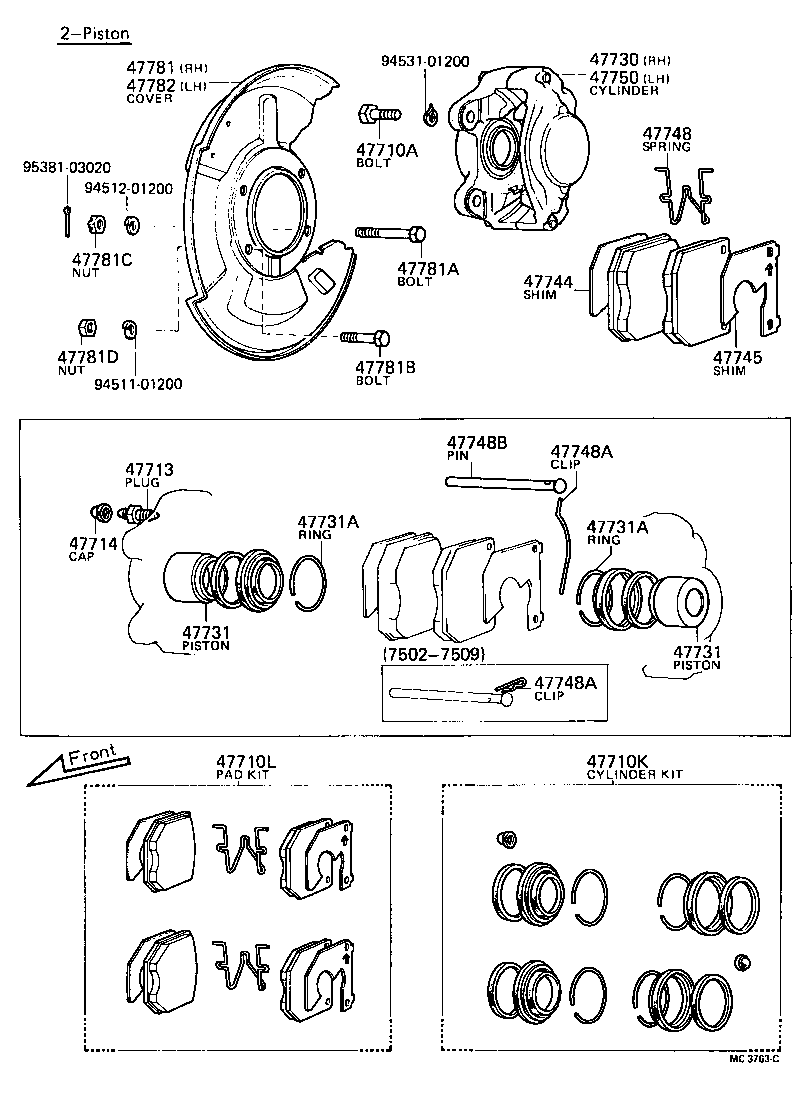 04465-30150 PAD KIT, DISC BRAKE, FRONT product image