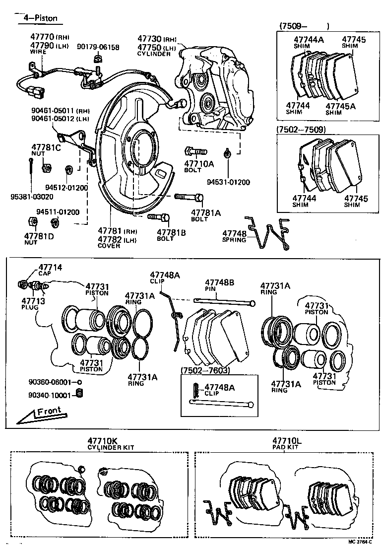 04465-30150 PAD KIT, DISC BRAKE, FRONT product image
