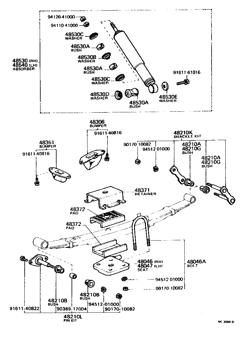 04483-13010 SHACKLE KIT, REAR SPRING product image