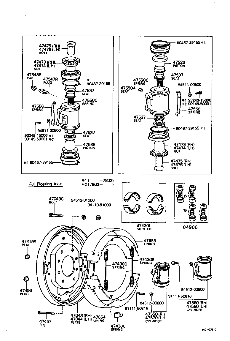 47043-60021 PLATE SUB-ASSY, BRAKE BACKING, REAR RH product image