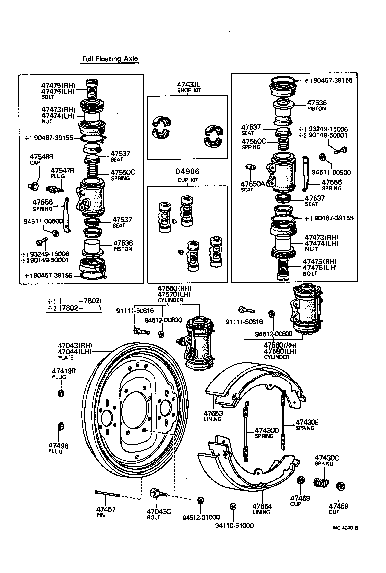 47043-60021 PLATE SUB-ASSY, BRAKE BACKING, REAR RH product image