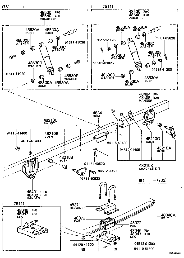 48146-60010 CASE, REAR SPRING CLIP BOLT product image