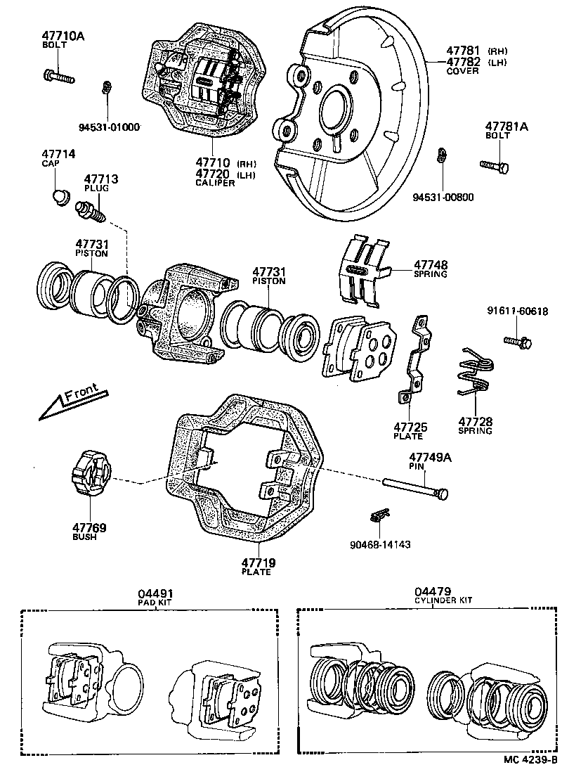 04465-12450 PAD KIT, DISC BRAKE, FRONT product image