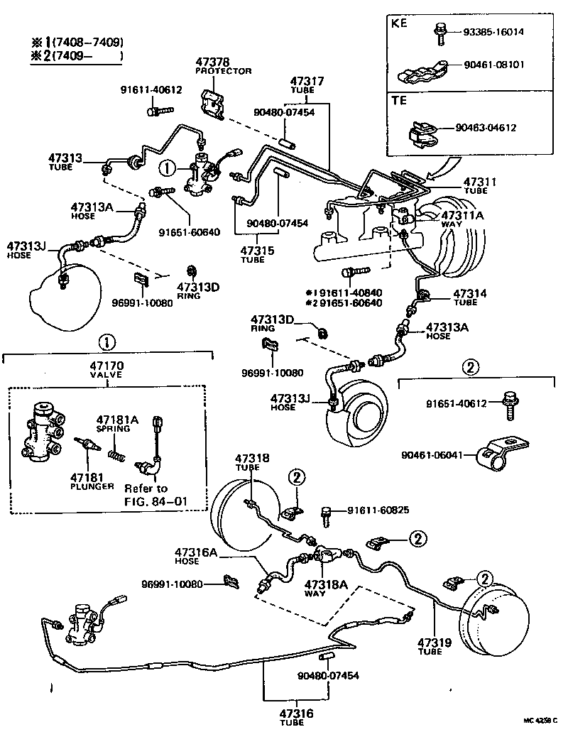47313-12100 TUBE, FRONT BRAKE, NO.3 product image