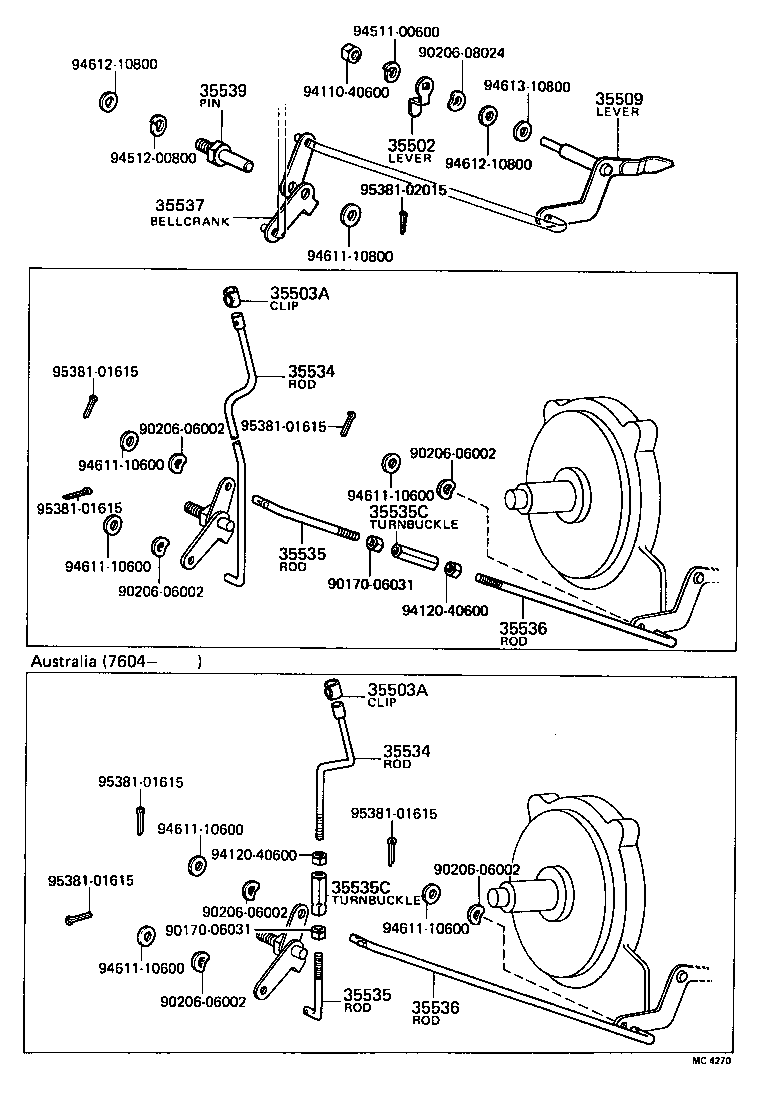 35502-30020 LEVER SUB-ASSY, THROTTLE VALVE, OUTER product image
