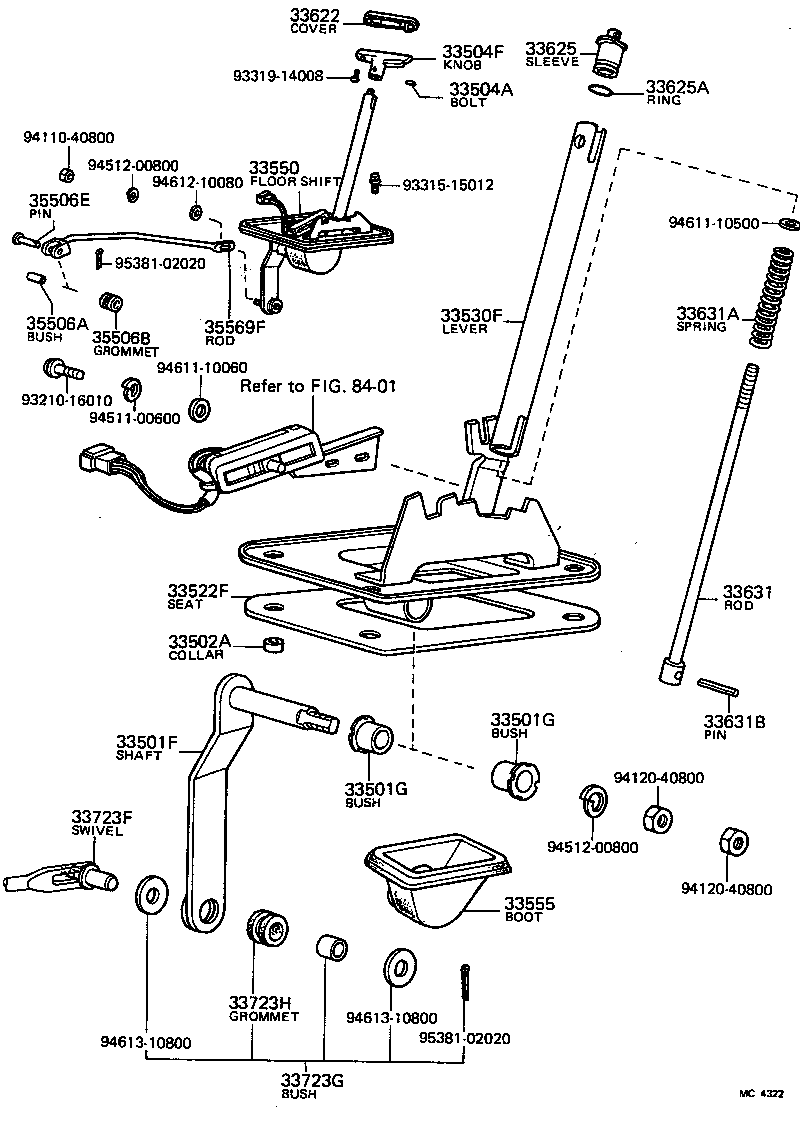 33522-14010 SEAT, SHIFT LEVER PLATE (FOR FLOOR SHIFT) product image