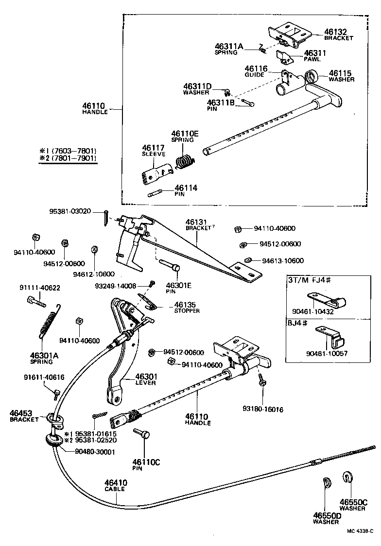 55107-90302 BRACKET SUB-ASSY, PARKING BRAKE product image