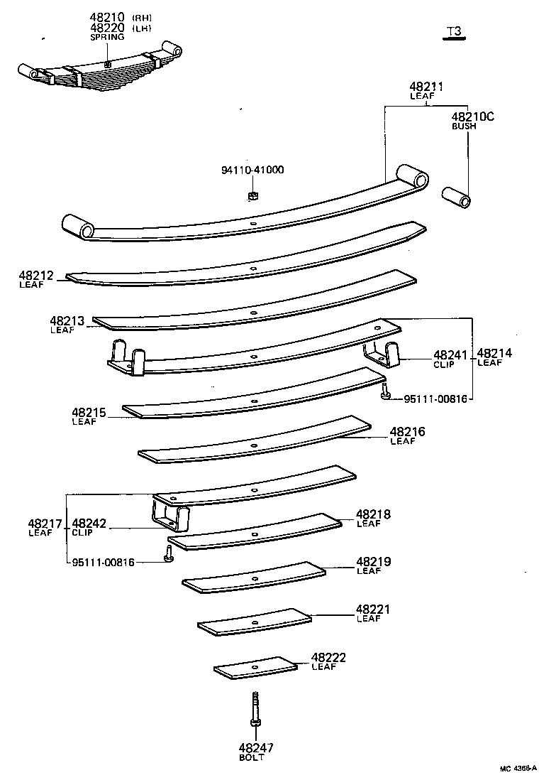 48046-36120 SEAT SUB-ASSY, SPRING U BOLT, RH product image