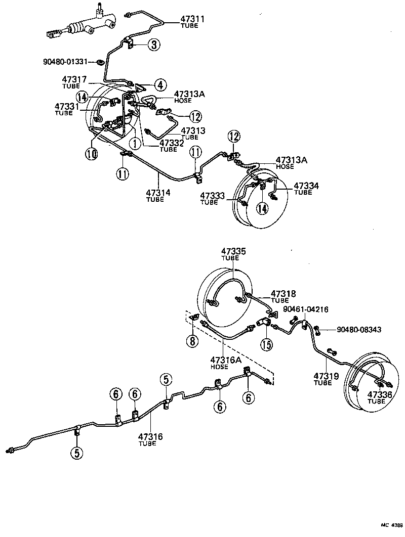 47337-25020 TUBE, FRONT BRAKE, NO.1 product image