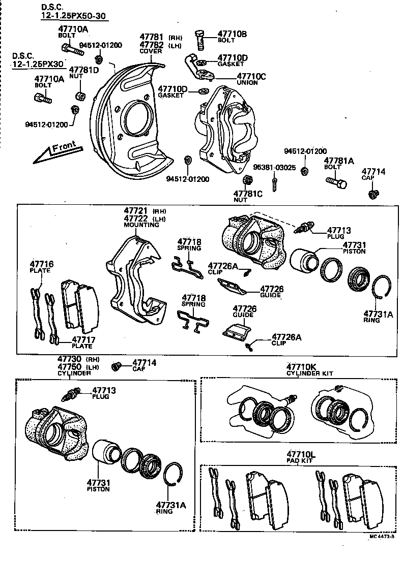 04465-28250 PAD KIT, DISC BRAKE, FRONT product image