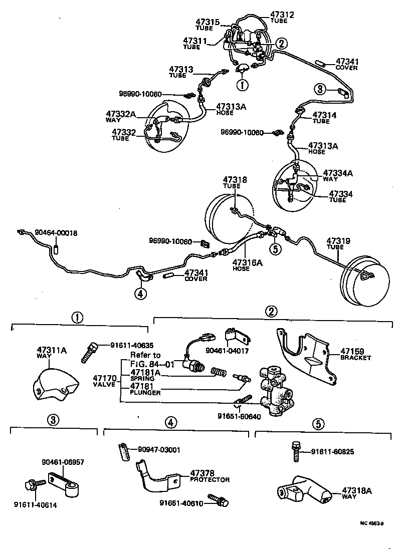 47315-20160 TUBE, FRONT BRAKE, NO.5 product image