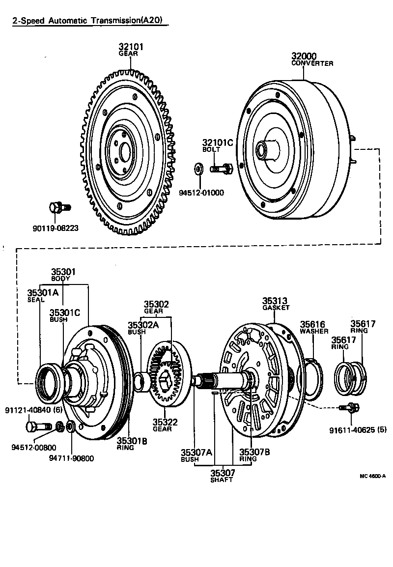 90101-10435 BOLT, HEXAGON(FOR DRIVE PLATE SETTING) product image