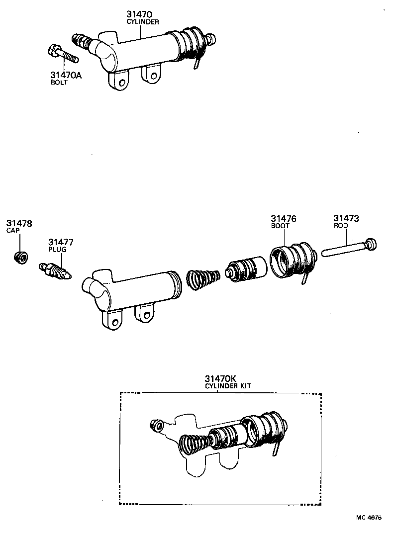 31470-22060 CYLINDER ASSY, CLUTCH RELEASE product image