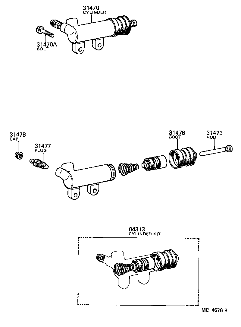 31470-20190 CYLINDER ASSY, CLUTCH RELEASE product image