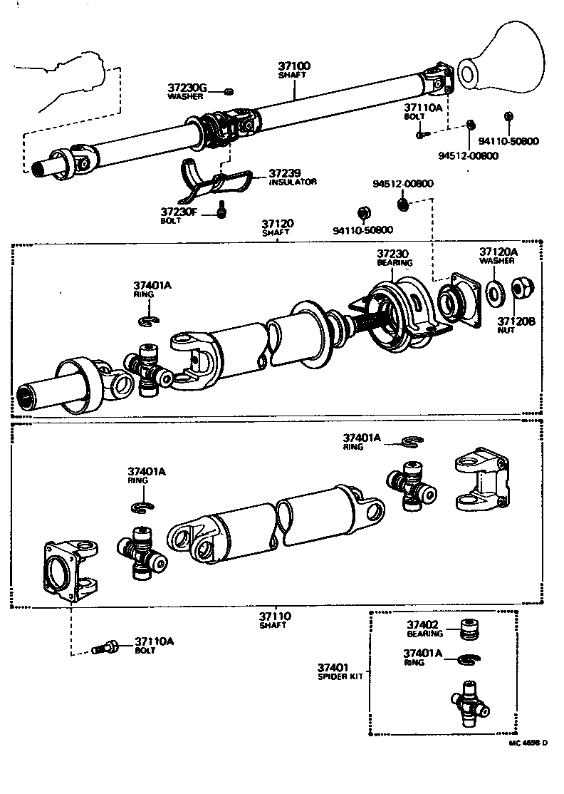 37239-22020 INSULATOR, CENTER SUPPORT BEARING HEAT product image