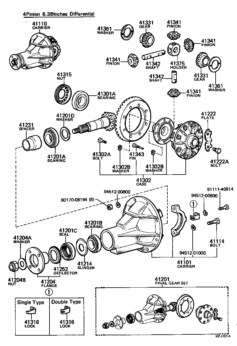 41301-22020 CASE SUB-ASSY, REAR DIFFERENTIAL product image