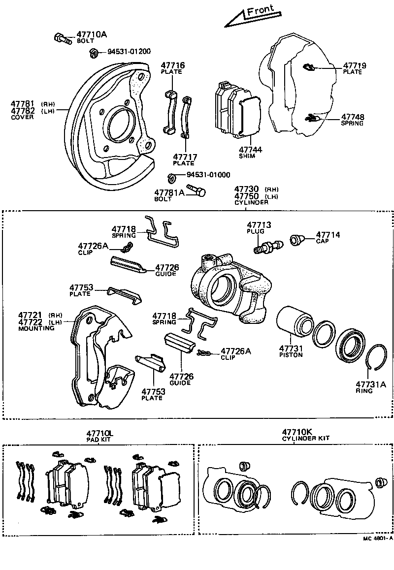 04465-24030 PAD KIT, DISC BRAKE, FRONT product image