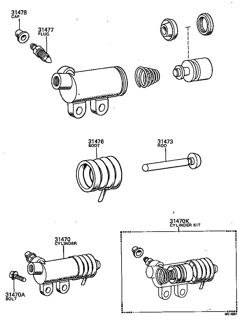 31475-30020 NUT, CLUTCH RELEASE CYLINDER PUSH ROD product image