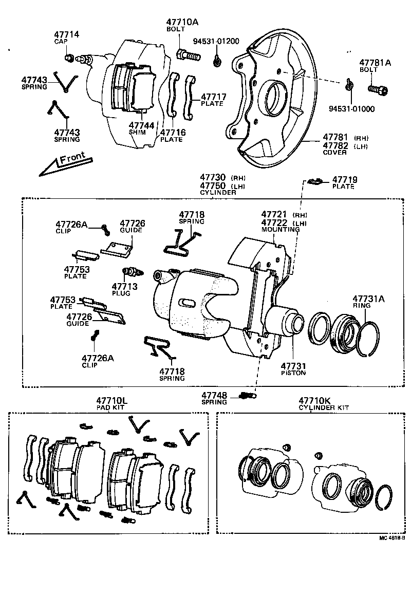04465-12430 PAD KIT, DISC BRAKE, FRONT product image