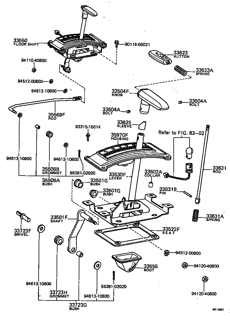 33504-22110 KNOB SUB-ASSY, SHIFT LEVER product image