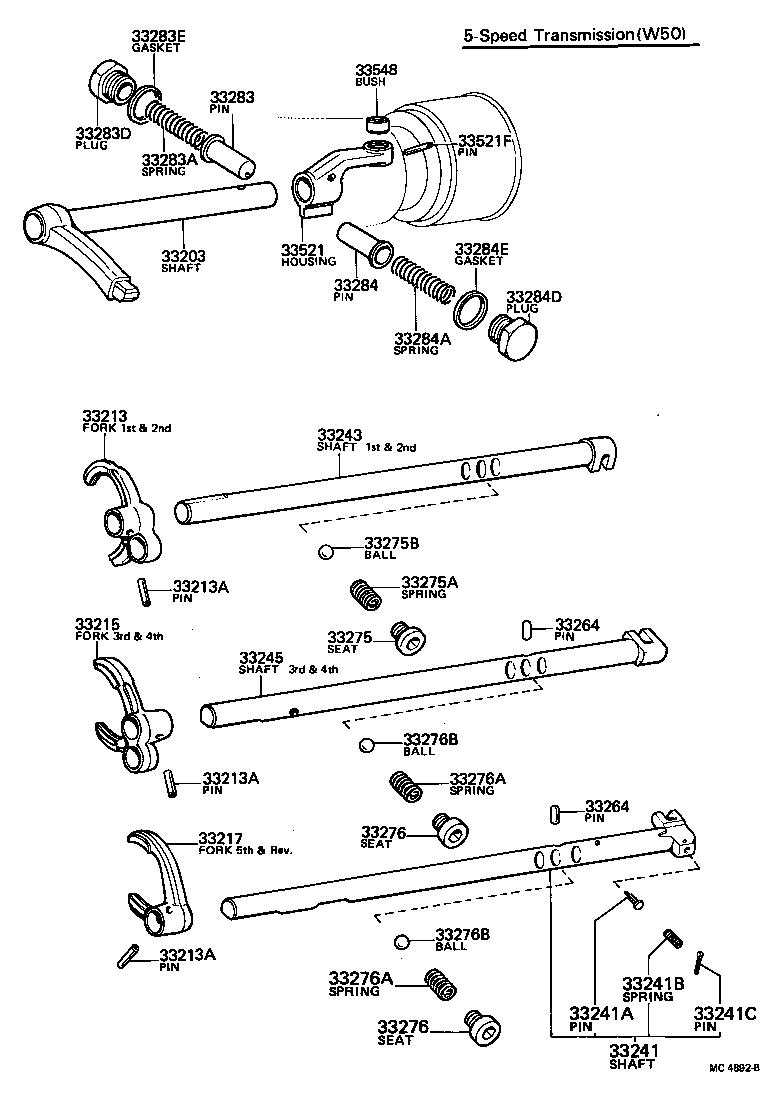 33244-30030 SHAFT, REVERSE SHIFT FORK product image