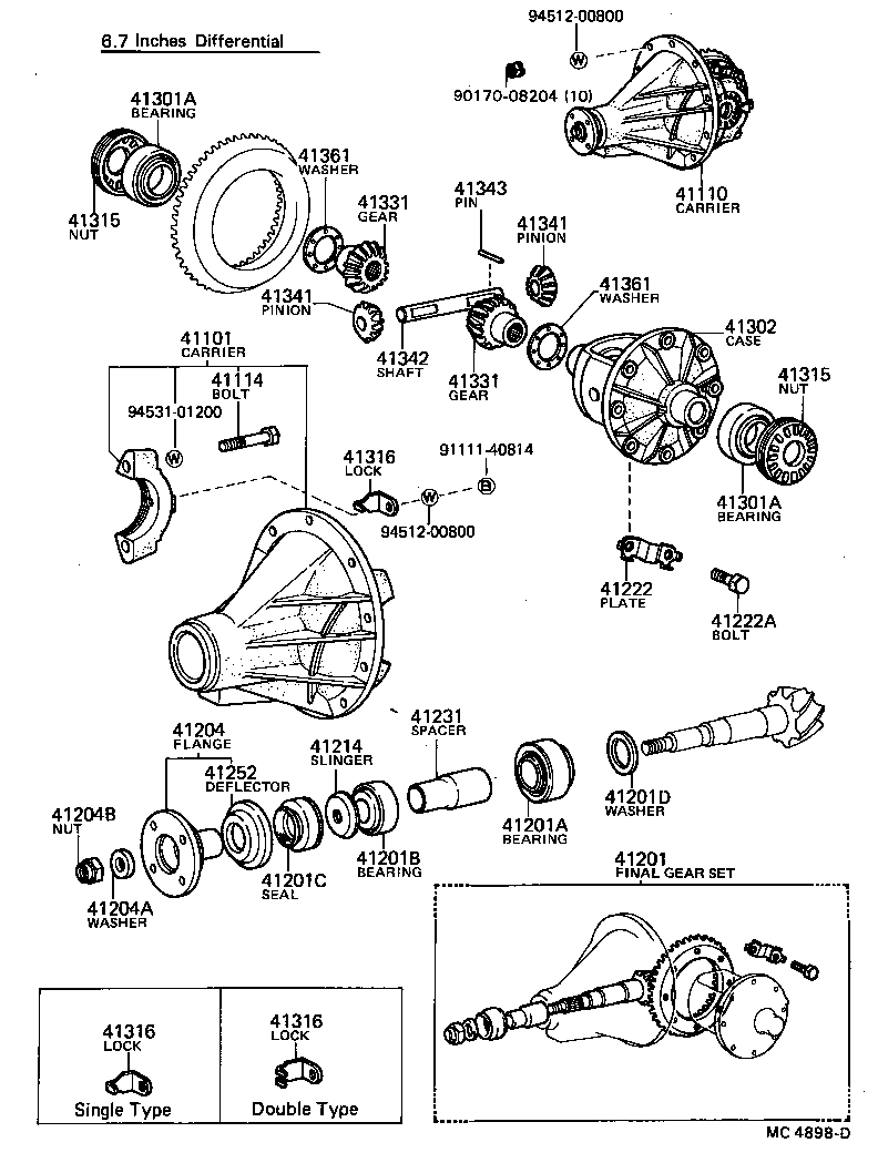 41110-20190 CARRIER ASSY, DIFFERENTIAL, REAR product image